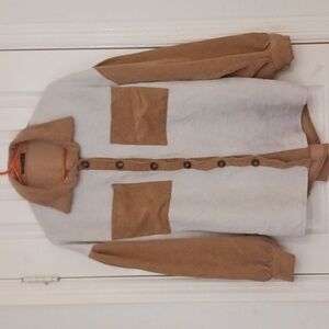 SHEIN Tan & Cream Colorblock Corduroy Jacket